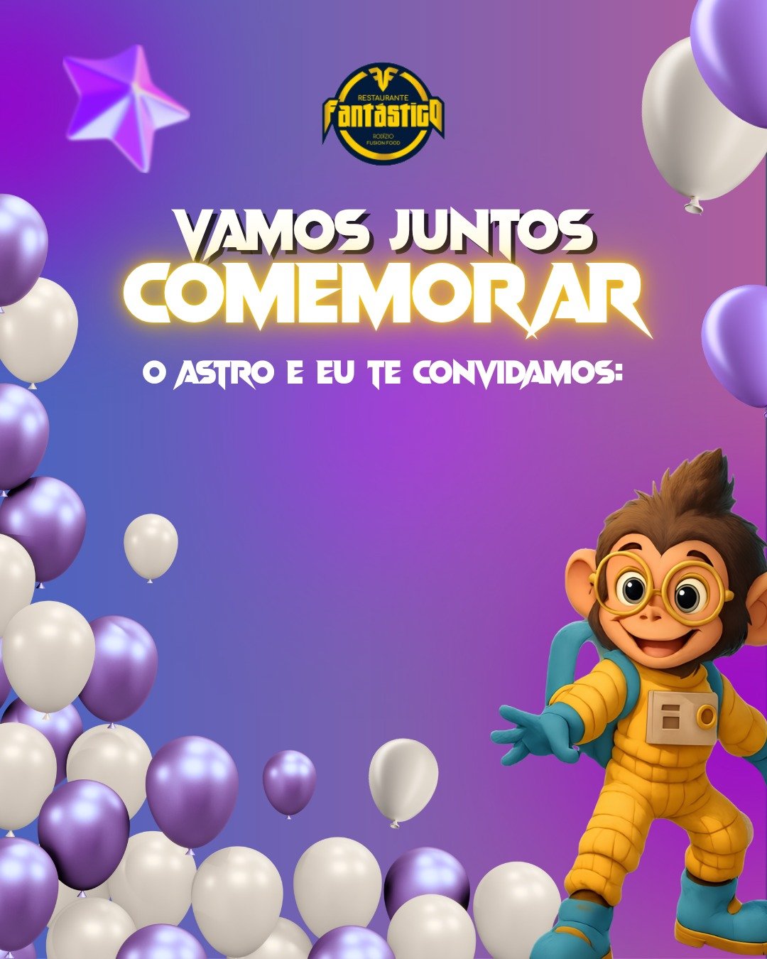 Convite Astro Fantástico Menina